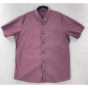 Travis Mathew Tidbits Button-Up Shirt Mens Size XXL‎ Purple Short Sleeve Casual